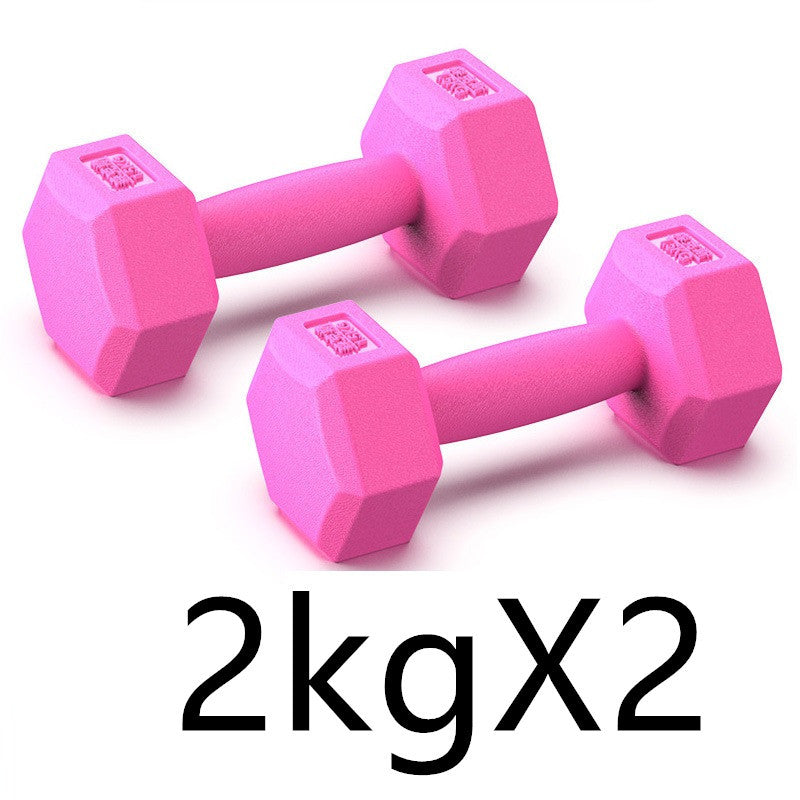 Men's Arm Muscle Training Household Rubberized Dumbbells Female Fitness Equipment