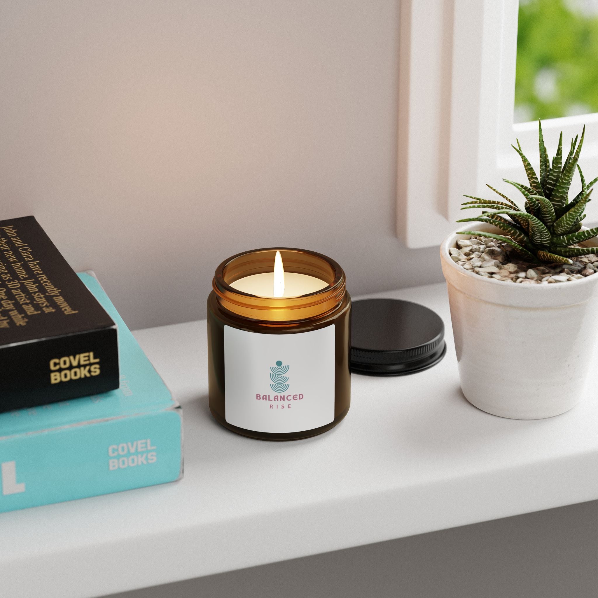 Balanced Vibe Soy Candle — Amber Jar Scented Candle (Multiple Sizes)
