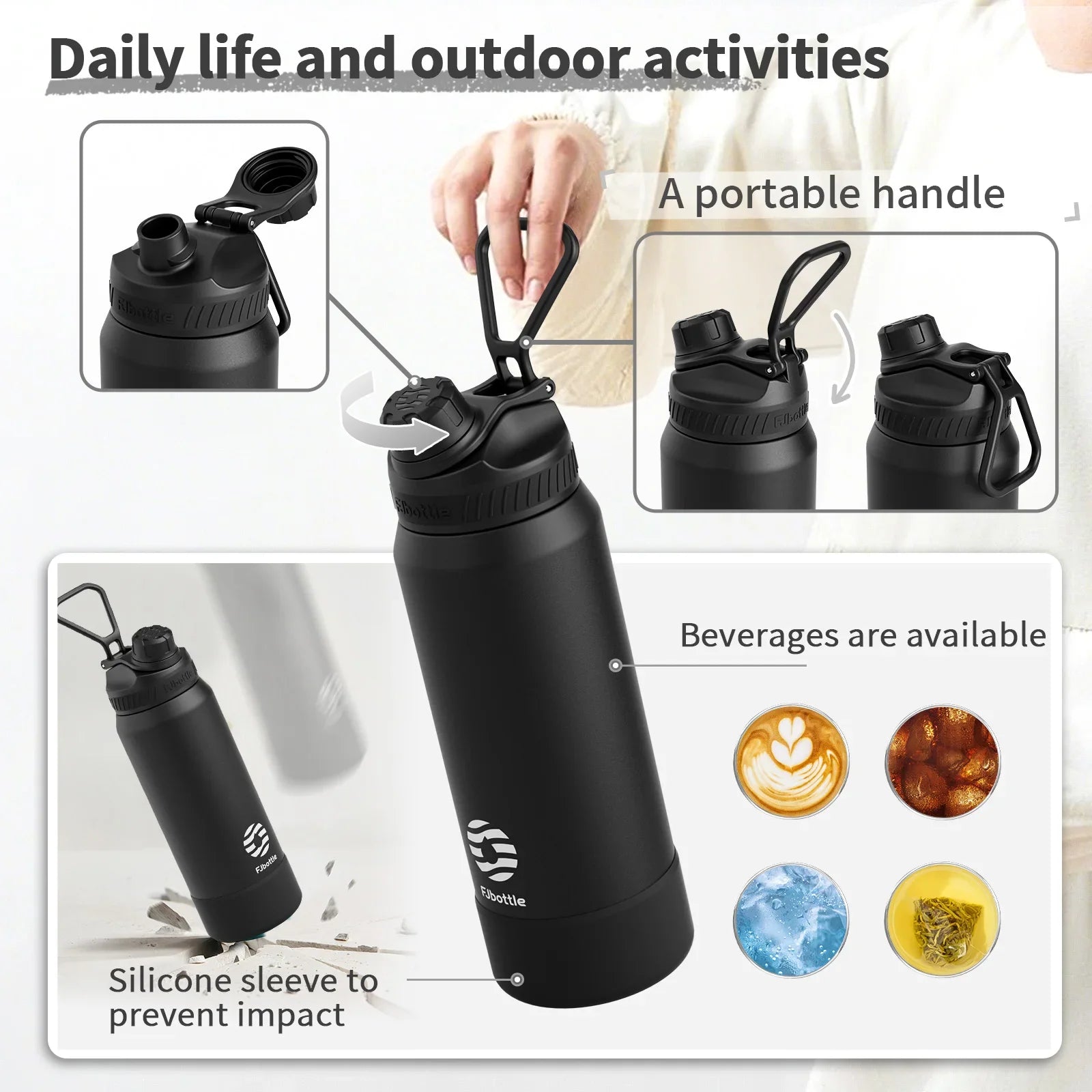 Stainless Steel Vacuum Flask Insulated Water Bottle for Travel and Hydration