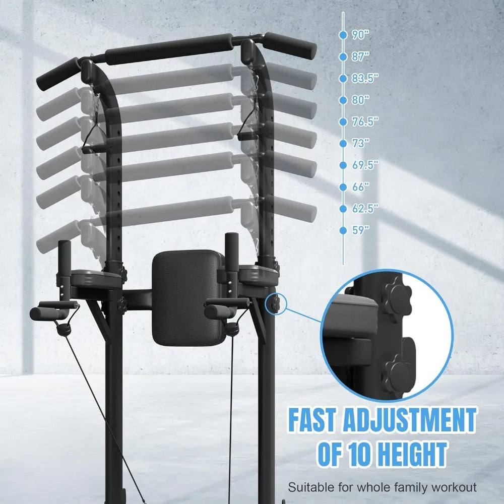 Pull Up Dip Station with Adjustable Height for Home Gym Training