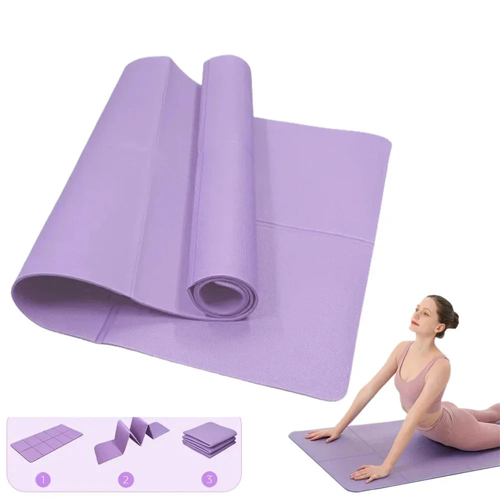 4mm Foldable Yoga Mat Ideal for Yoga Pilates and Floor Workouts
