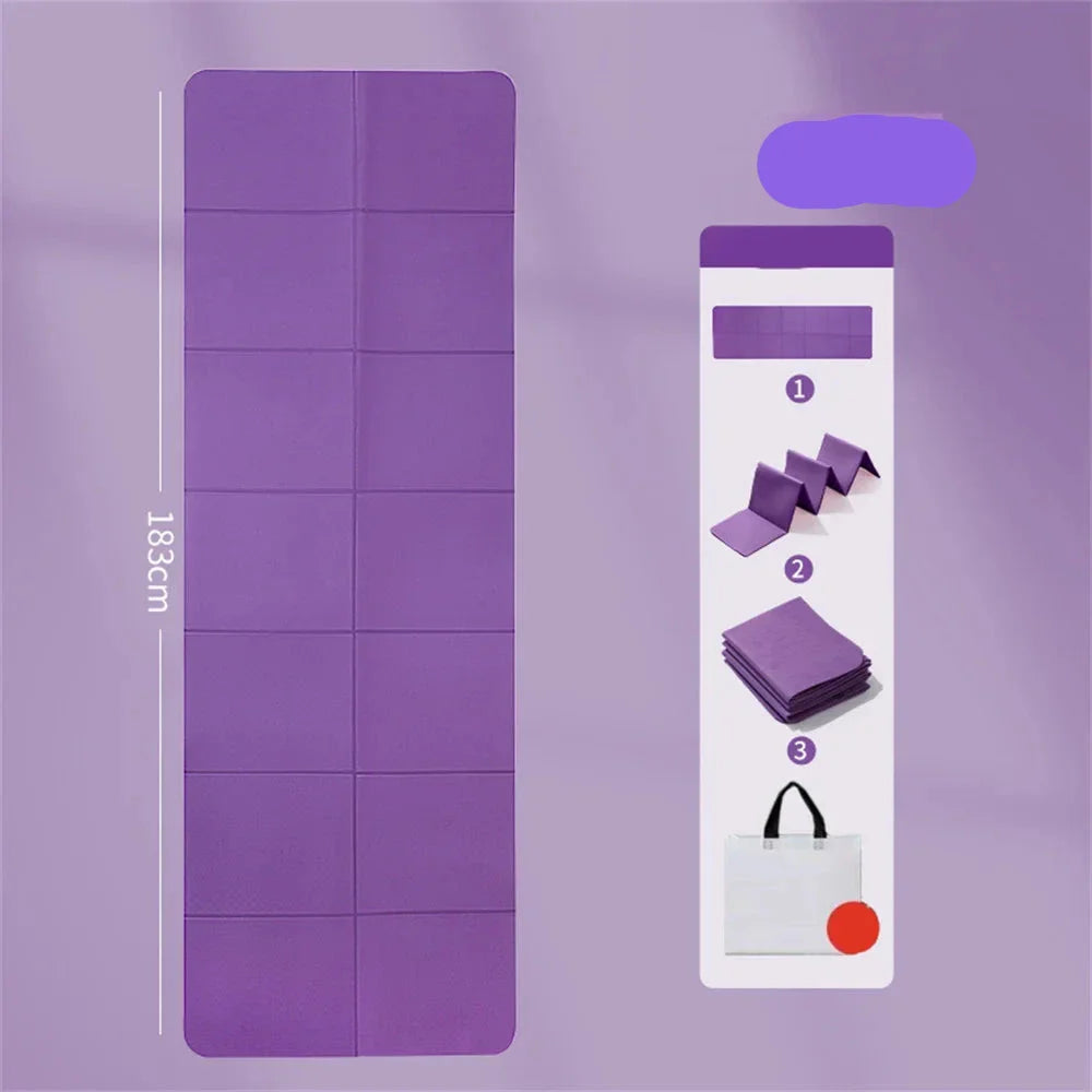 4mm Foldable Yoga Mat Ideal for Yoga Pilates and Floor Workouts