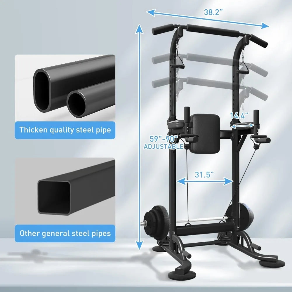Pull Up Dip Station with Adjustable Height for Home Gym Training