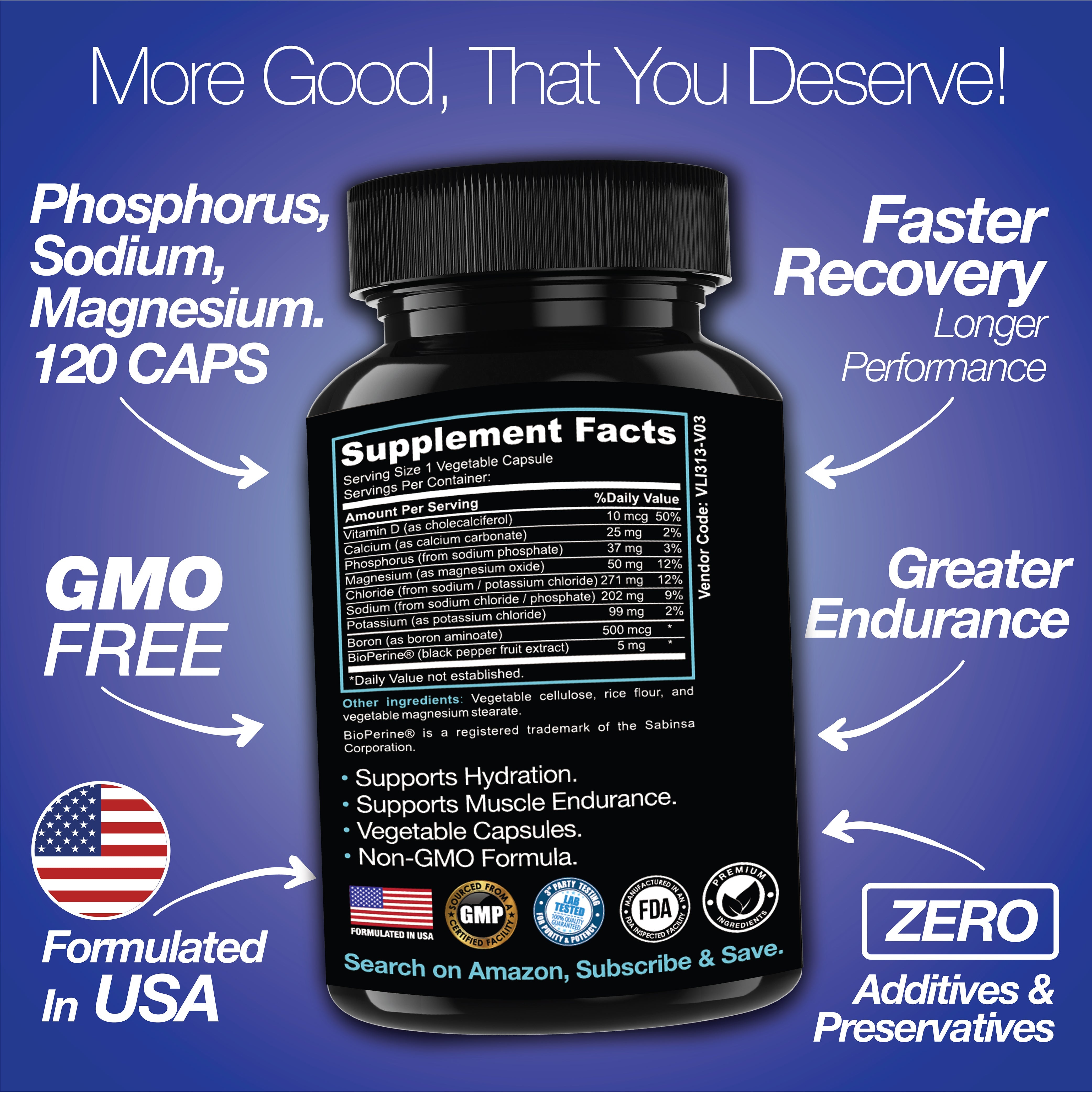 Rapid Rehydr8 Electrolyte Capsules for Hydration Recovery and Muscle Endurance Support